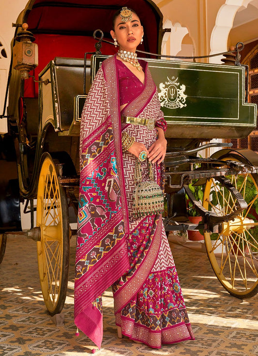 Classic Silk Burgundy Weaving Saree