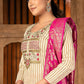 Trendy Suit Cotton Cream Magenta Weaving Salwar Kameez