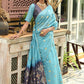 Designer Chanderi Silk Firozi Weaving Saree