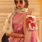 Classic Linen Pink Weaving Saree