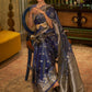 Classic Handloom Silk Satin Blue Weaving Saree