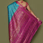 Classic Kanjivaram Silk Aqua Blue Weaving Saree