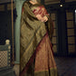 Classic Kanjivaram Silk Wine Weaving Saree