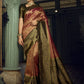 Classic Kanjivaram Silk Wine Weaving Saree