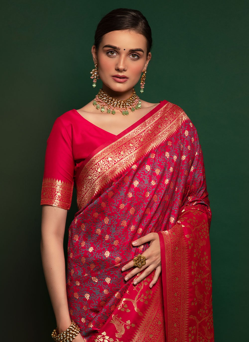 Contemporary Silk Red Weaving Saree