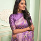 Contemporary Silk Lavender Weaving Saree