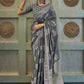 Contemporary Lucknowi Grey Chikankari Work Saree
