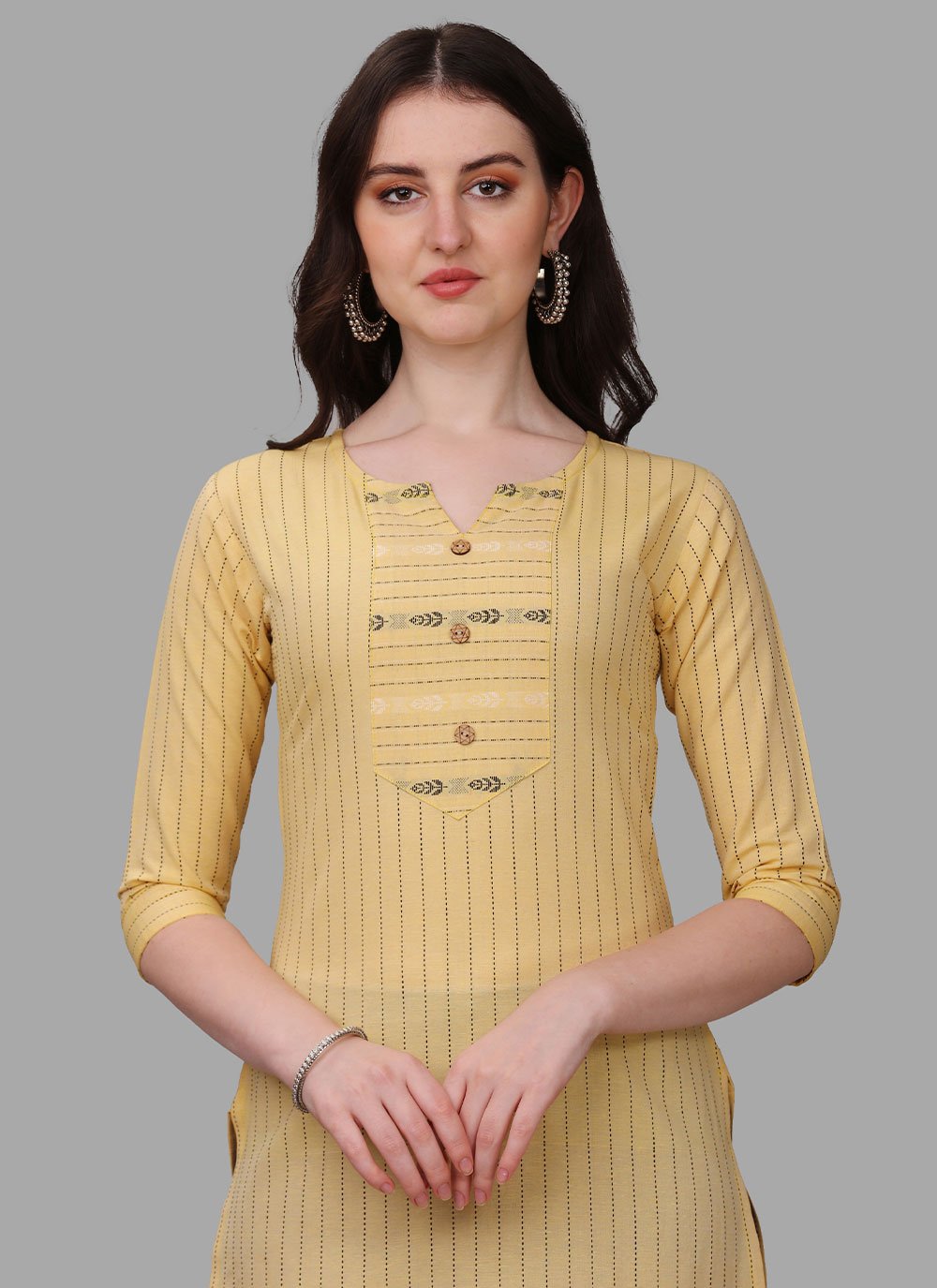 Casual Kurti Cotton Beige Weaving Kurtis