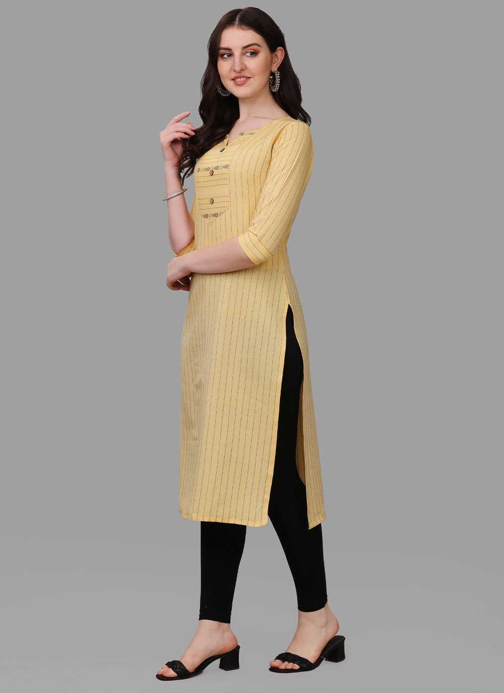 Casual Kurti Cotton Beige Weaving Kurtis