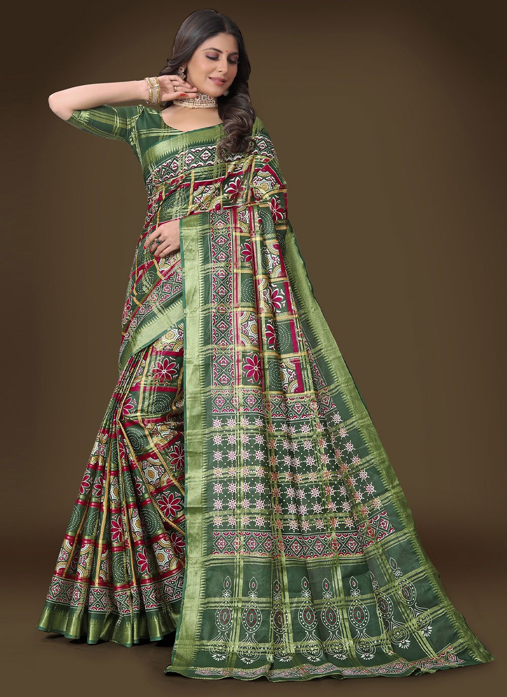 Classic Cotton Green Weaving Saree