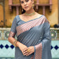 Classic Cotton Silk Grey Weaving Saree