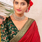 Contemporary Vichitra Silk Red Jacquard Work Saree