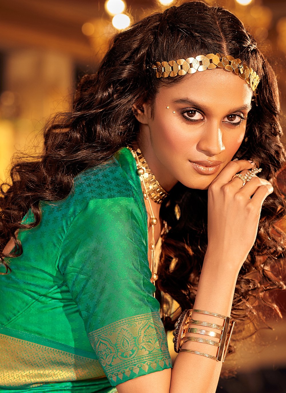 Trendy Saree Handloom Silk Green Weaving Saree