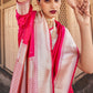 Contemporary Banarasi Silk Satin Silk Fuchsia Weaving Saree