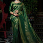Designer Kanjivaram Silk Gold Green Weaving Saree
