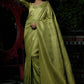 Contemporary Kanjivaram Silk Gold Green Weaving Saree