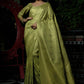 Contemporary Kanjivaram Silk Gold Green Weaving Saree