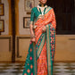 Contemporary Patola Silk Green Orange Weaving Saree