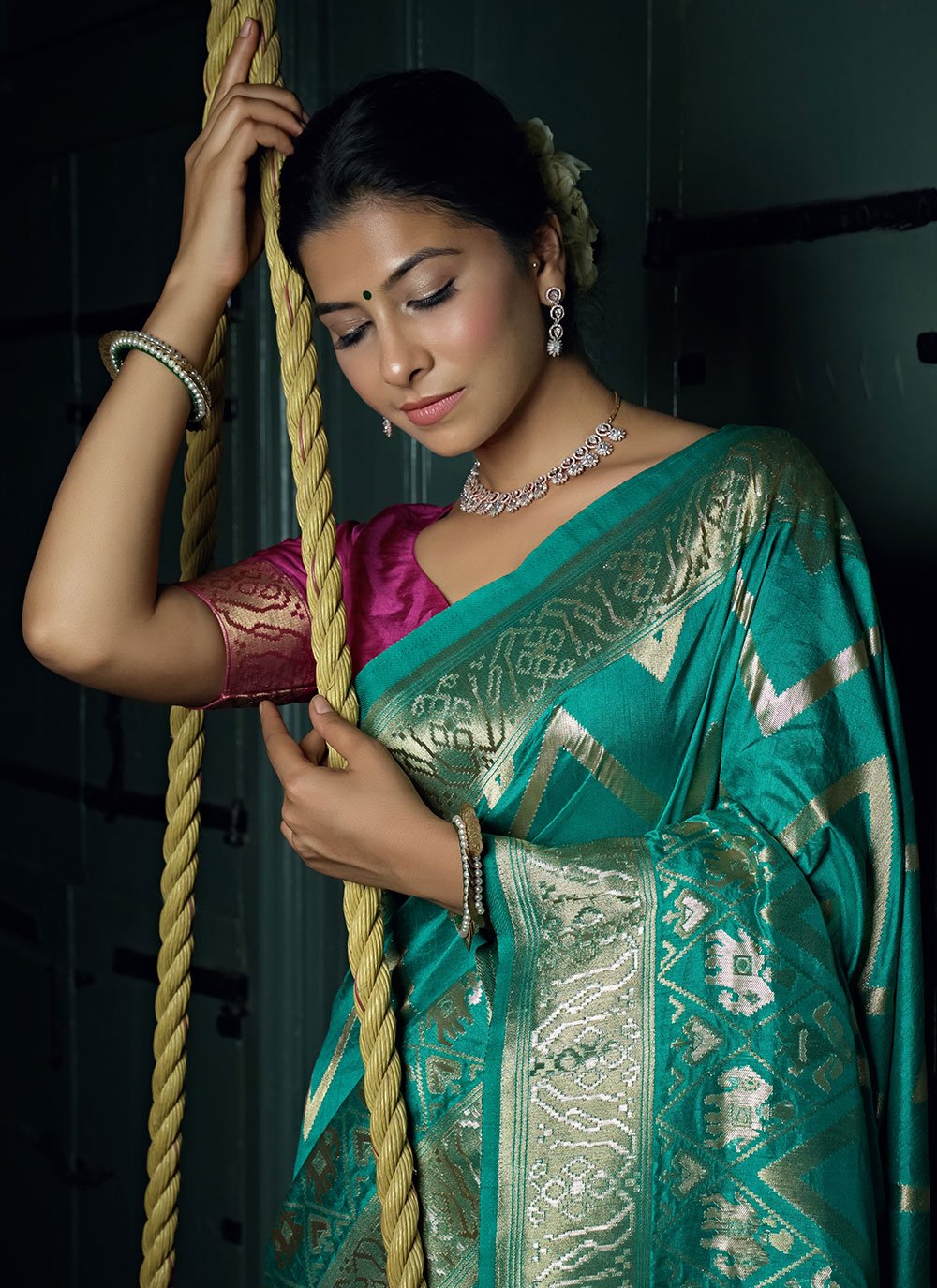 Classic Banarasi Silk Green Weaving Saree