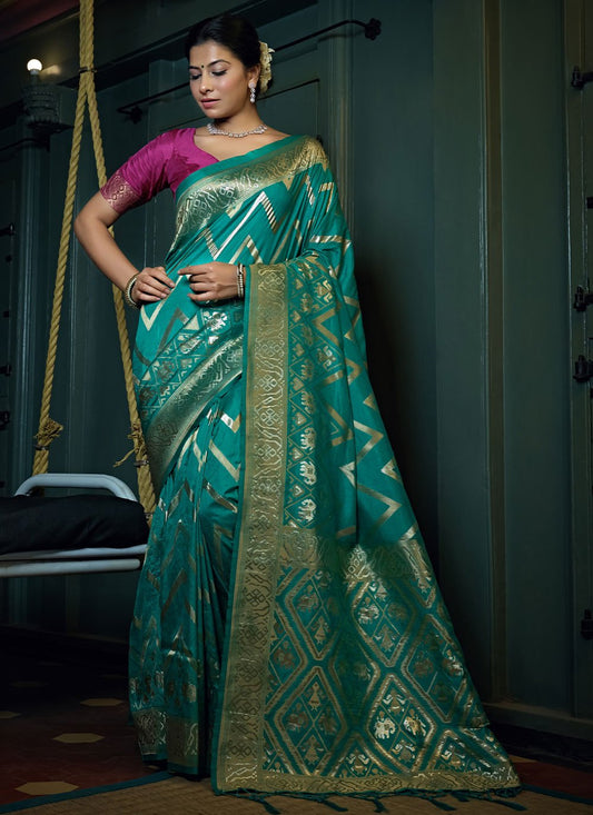 Classic Banarasi Silk Green Weaving Saree