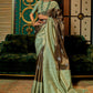 Contemporary Handloom Silk Green Weaving Saree