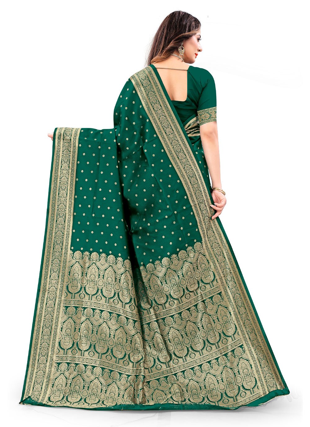 Classic Silk Green Weaving Saree