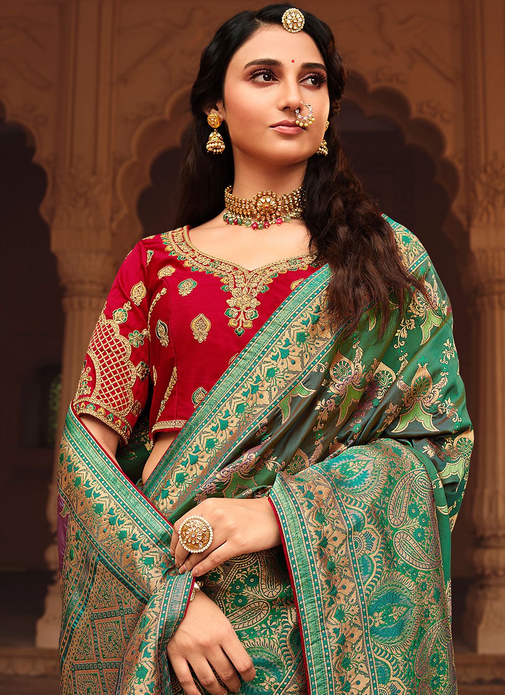 Classic Silk Green Weaving Saree