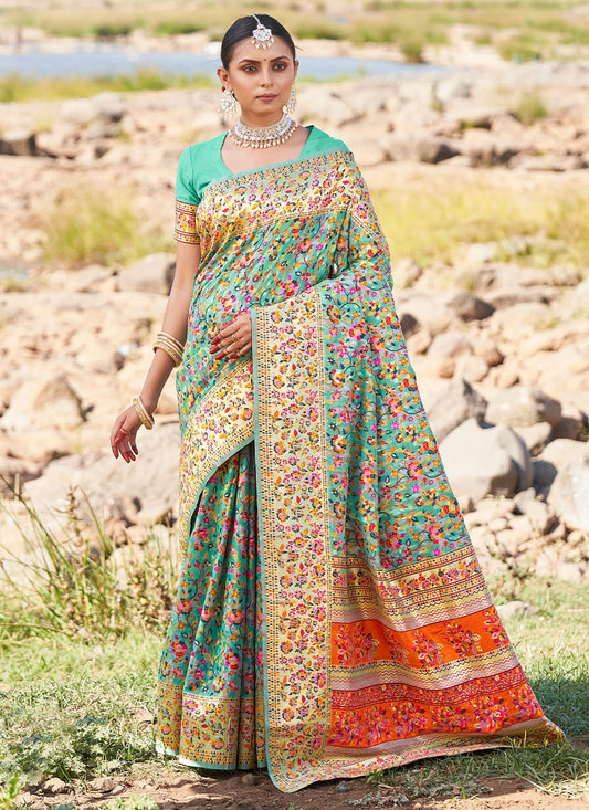 Classic Silk Green Weaving Saree