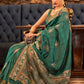 Contemporary Handloom Silk Tussar Silk Green Sequins Saree