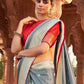 Classic Satin Silk Grey Weaving Saree