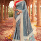 Classic Satin Silk Grey Weaving Saree