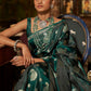 Contemporary Handloom Silk Green Weaving Saree