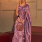 Trendy Saree Handloom Silk Lavender Weaving Saree