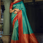 Contemporary Kanjivaram Silk Aqua Blue Weaving Saree