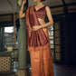 Trendy Saree Kanjivaram Silk Peach Weaving Saree