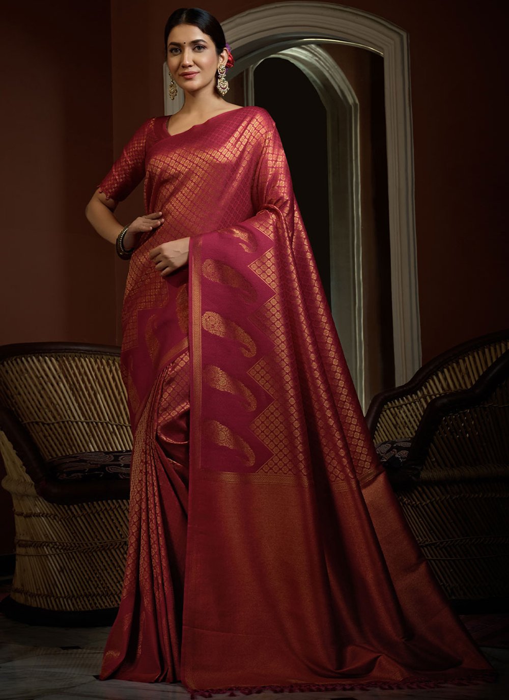 Classic Kanjivaram Silk Multi Colour Weaving Saree