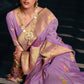 Trendy Saree Silk Tissue Lavender Weaving Saree