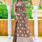 Classic Cotton Lucknowi Brown Weaving Saree