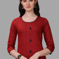 Designer Kurti Cotton Maroon Weaving Kurtis