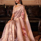 Classic Jacquard Mauve Digital Print Saree