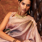 Contemporary Jacquard Mauve Digital Print Saree