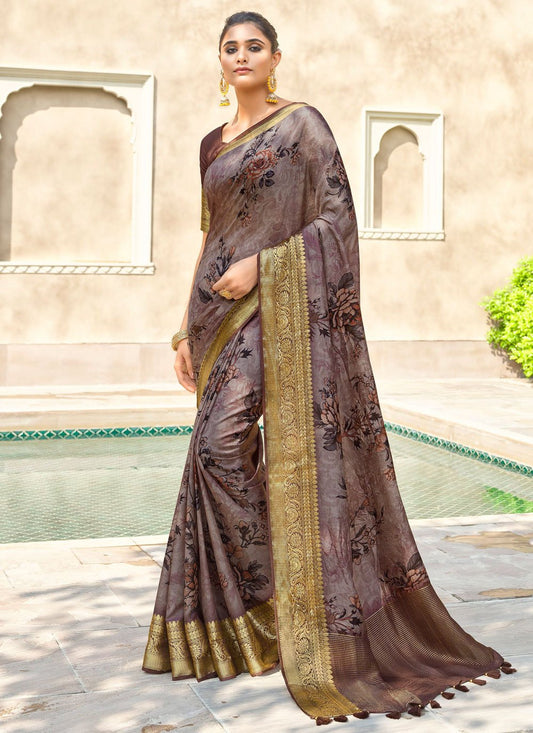 Classic Silk Viscose Mauve Weaving Saree