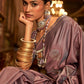 Classic Handloom Silk Satin Mauve Weaving Saree