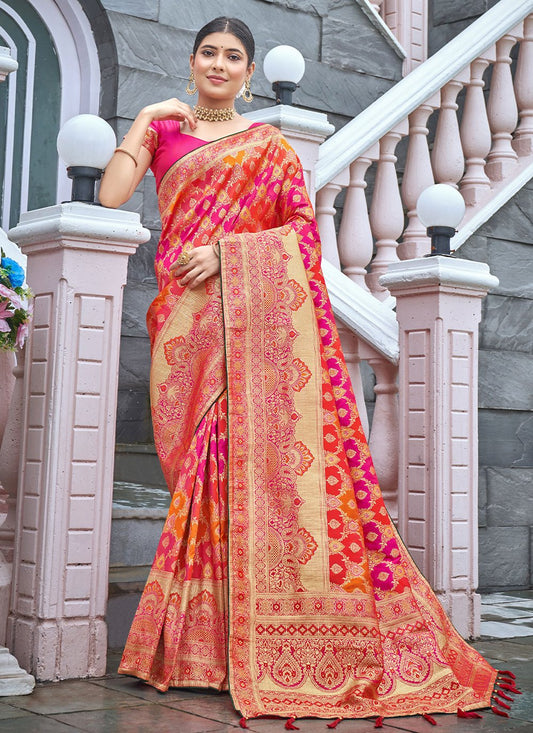 Classic Banarasi Silk Multi Colour Weaving Saree