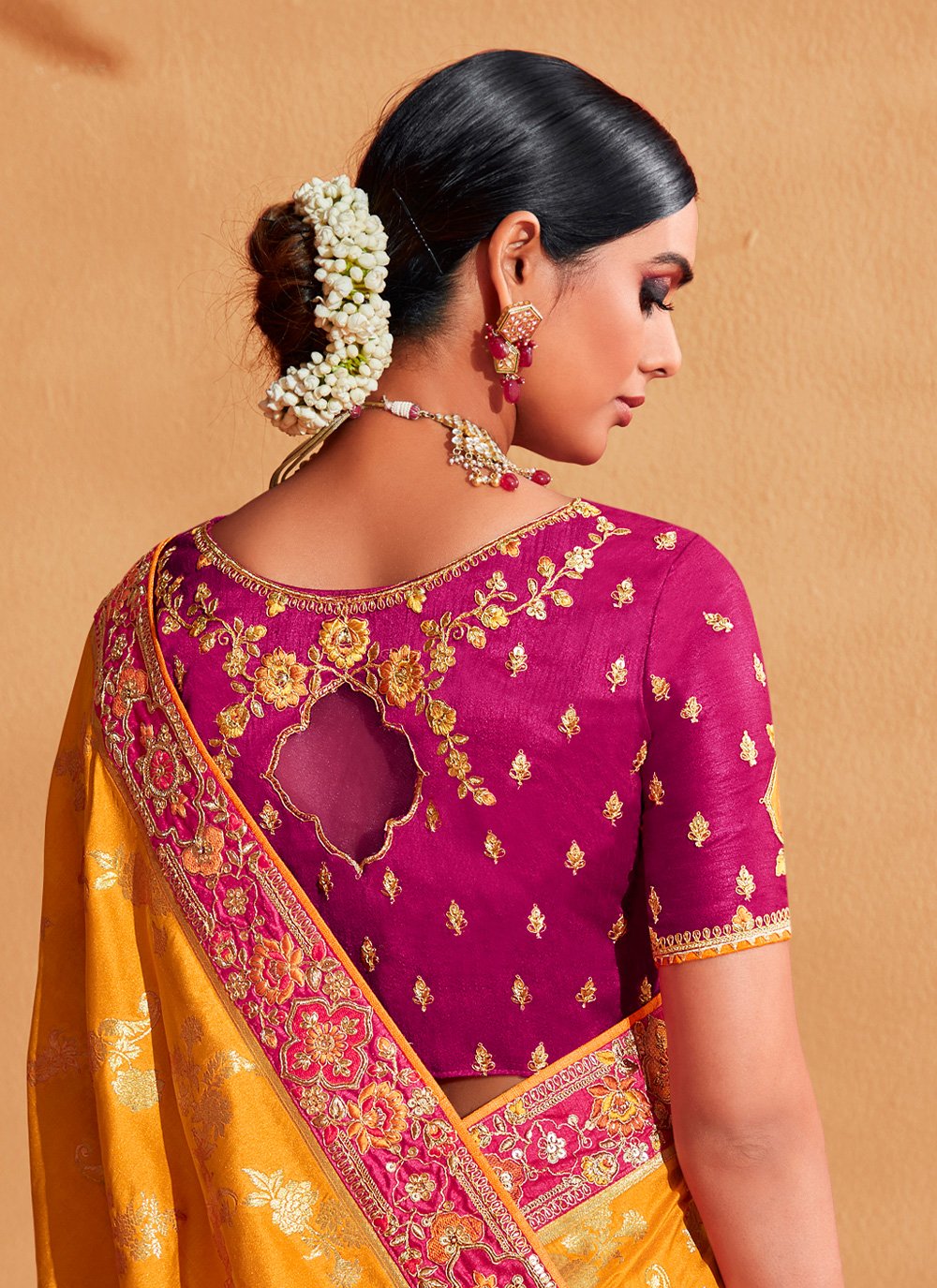 Contemporary Silk Multi Colour Patch Border Saree