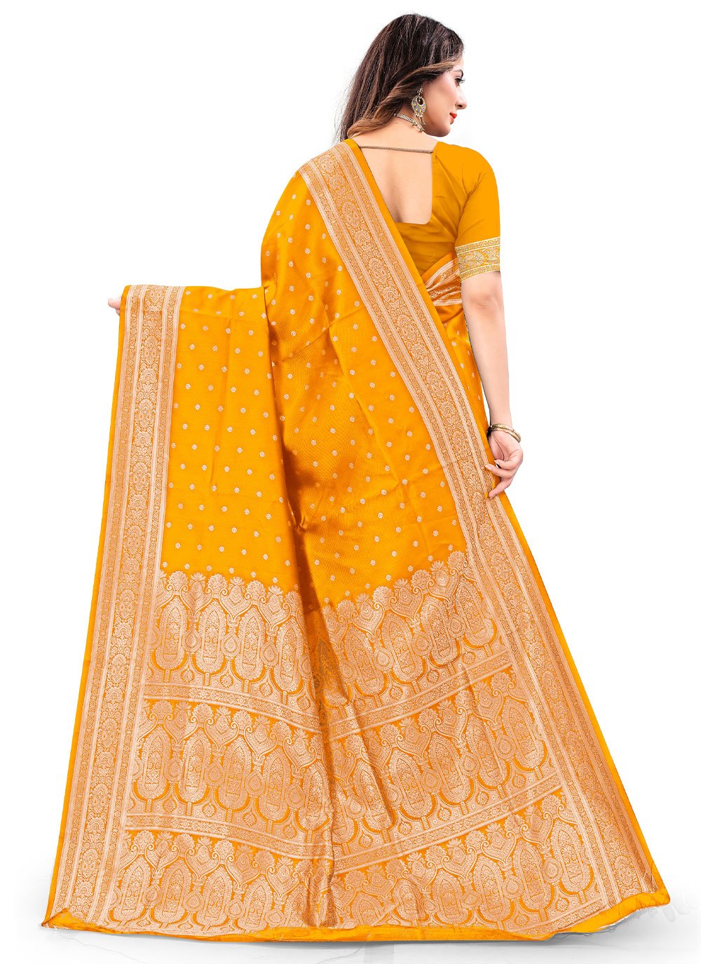 Classic Silk Mustard Weaving Saree