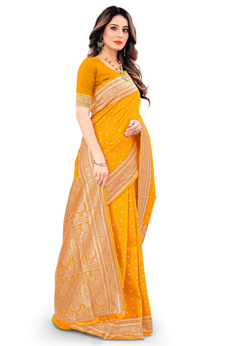 Classic Silk Mustard Weaving Saree