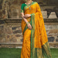 Contemporary Satin Silk Mustard Weaving Saree