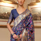 Trendy Saree Handloom Silk Blue Weaving Saree