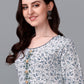 Designer Kurti Cotton Off White Weaving Kurtis